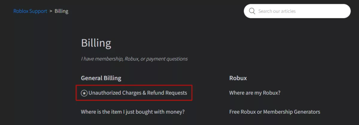 Roblox Refund Request