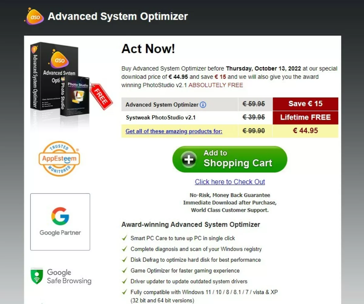 Advanced System Optimizer Pricing