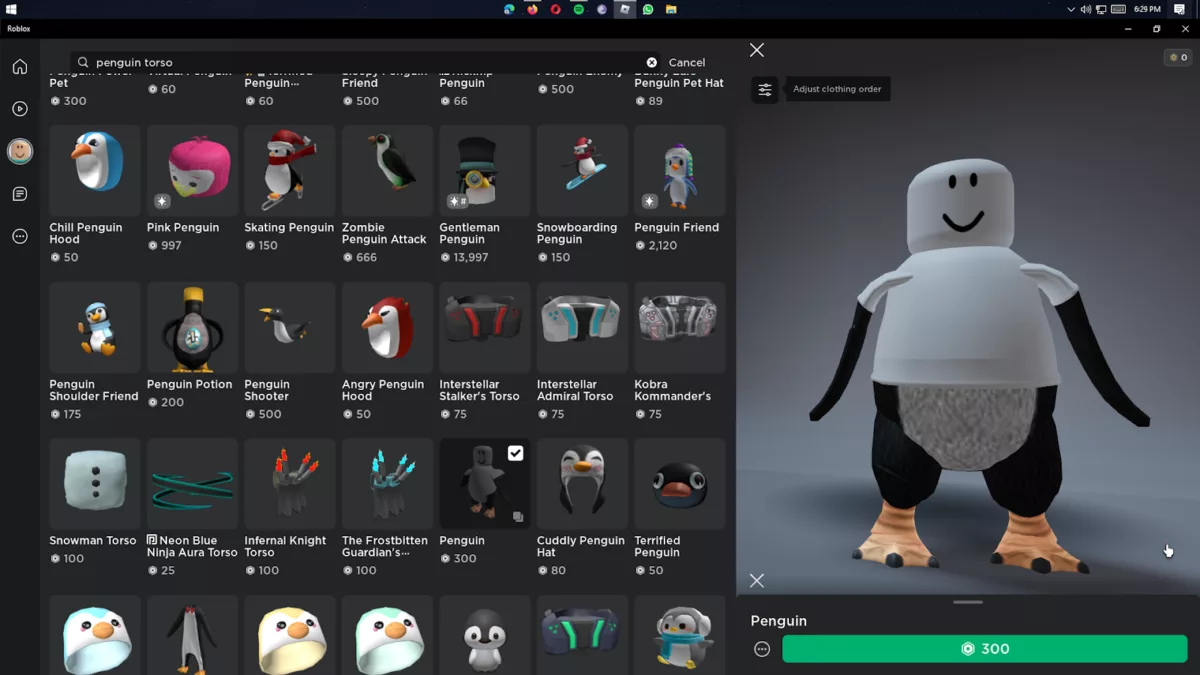 Penguin avatar roblox