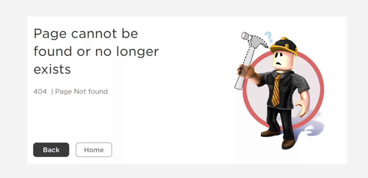 error 404 page roblox