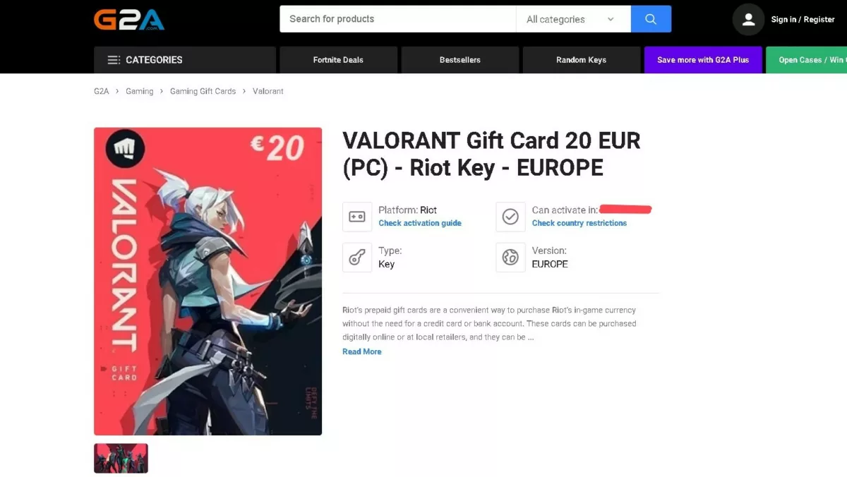 Valorant Gift Cards Third Party Seller