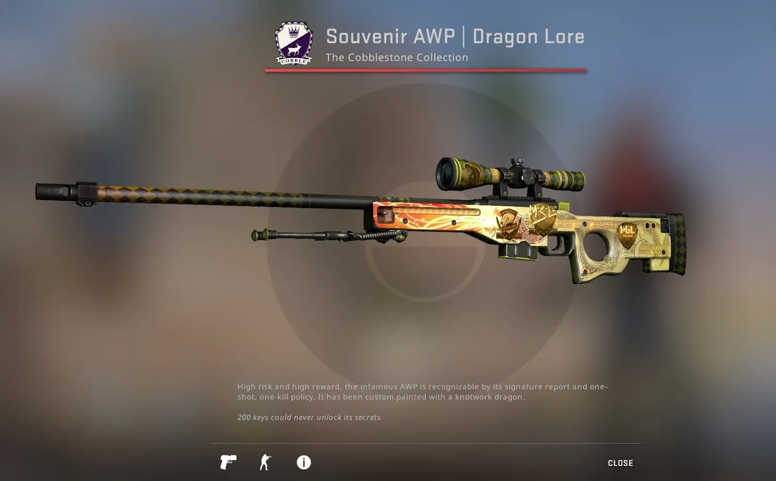 AWP Dragon Lore Factory New Condition Skin
