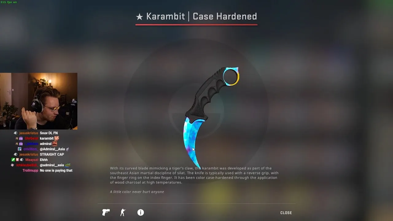 karambit blue gem