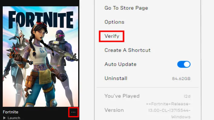 Fortnite Error Code 85 Verify Game Files Fix