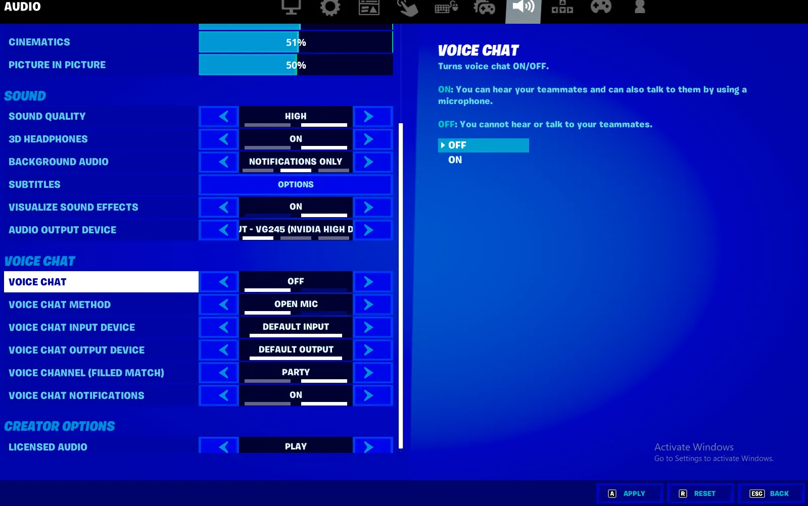Voice Chat Off Fortnite