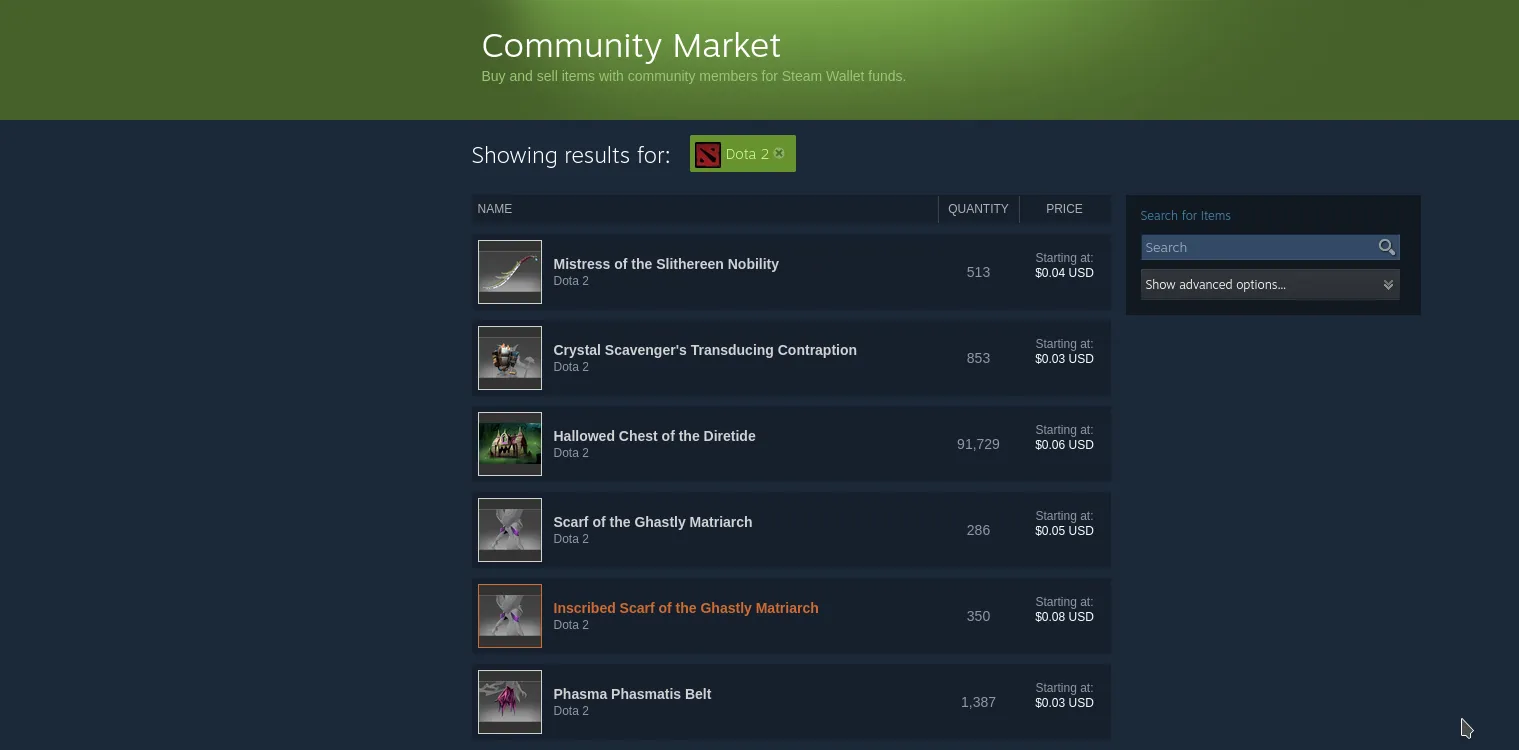 Steam community market