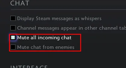 Mute all incoming chat
