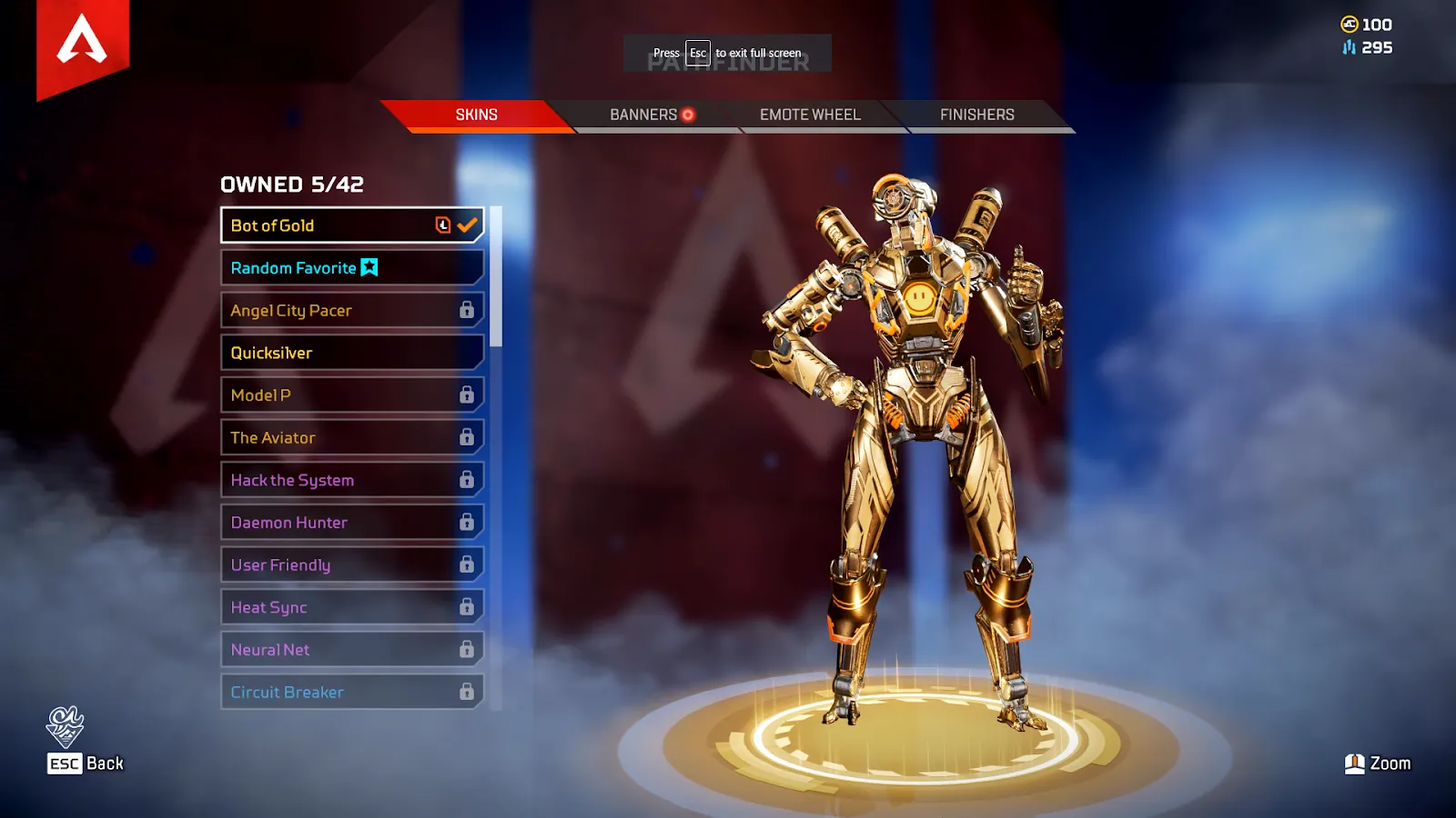The Bot of Gold skin in Apex Legends