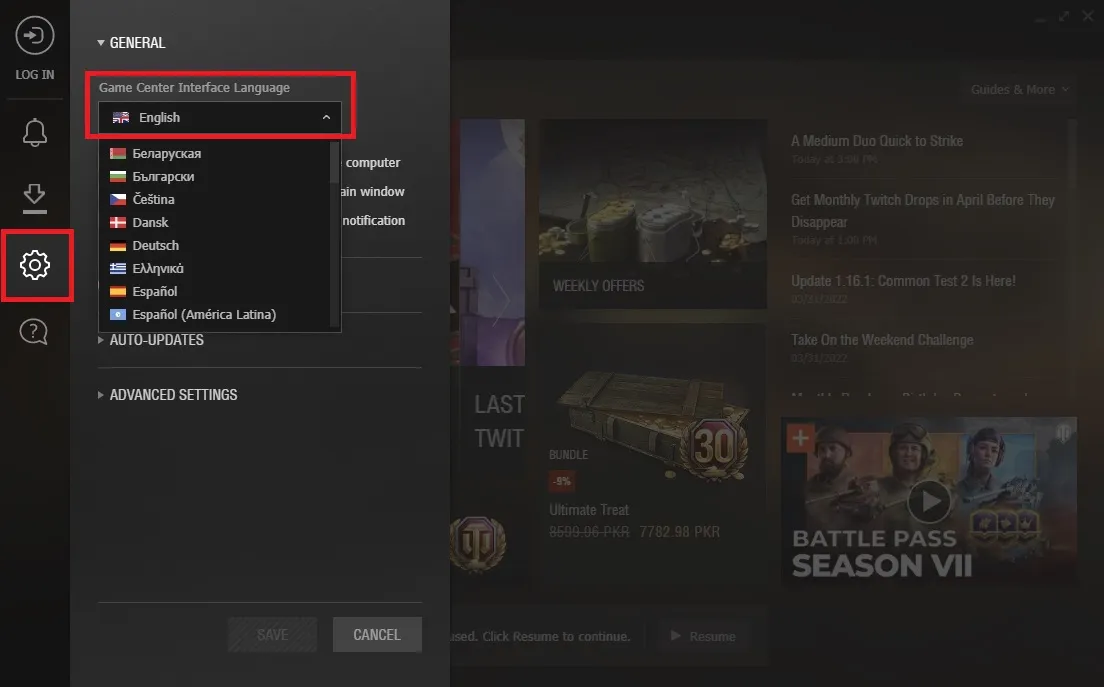 How To Change Language in World of Tanks
