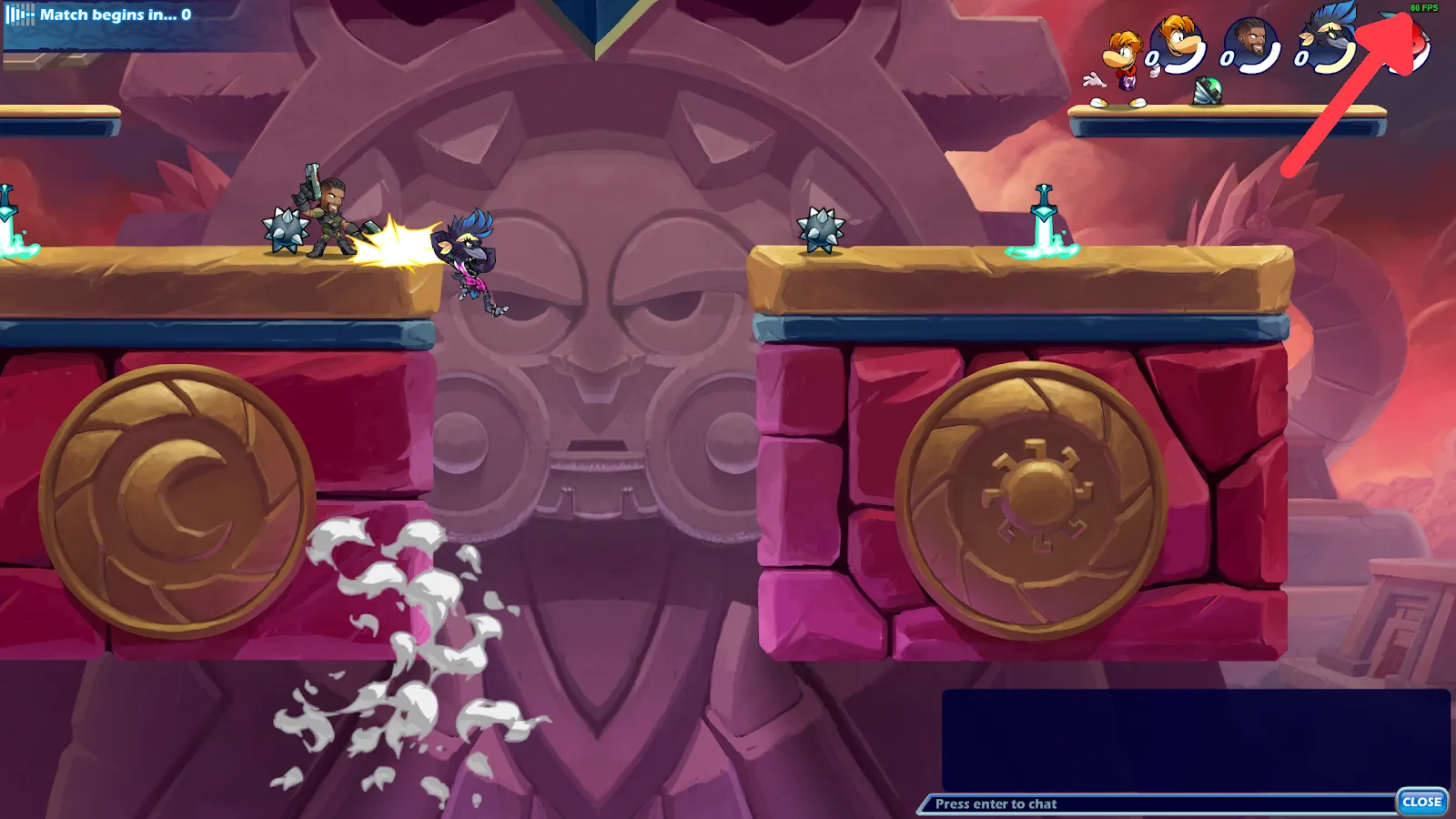 Steam demonstration image FPS in Brawlhalla