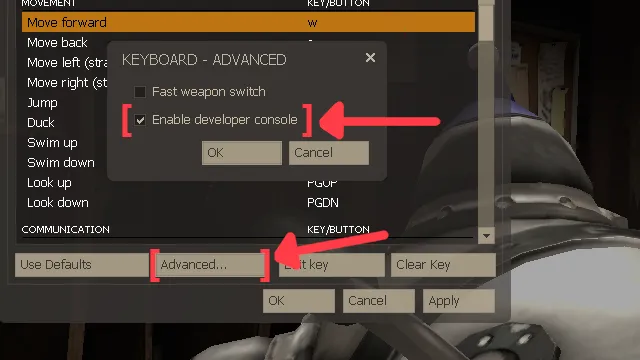 Command Console show FPS in Team Fortress 2 settings