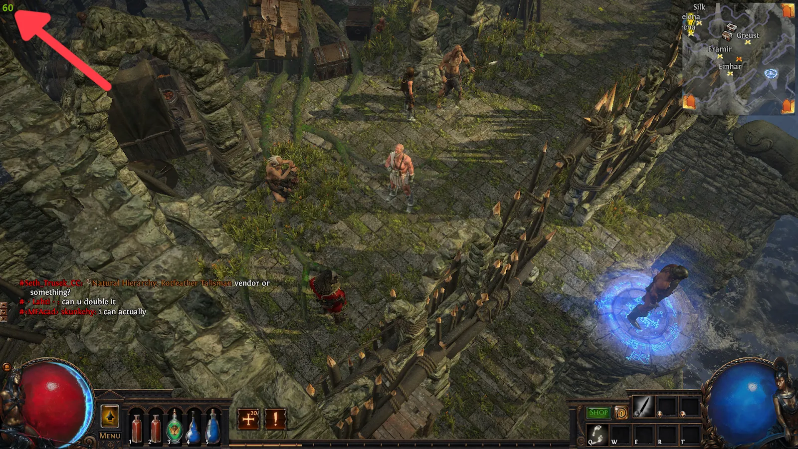 GeForce Experience show FPS guide demonstration image in Path of Exile