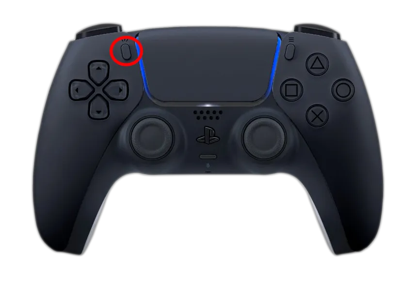 The screen recording button on PlayStation 5 controller.