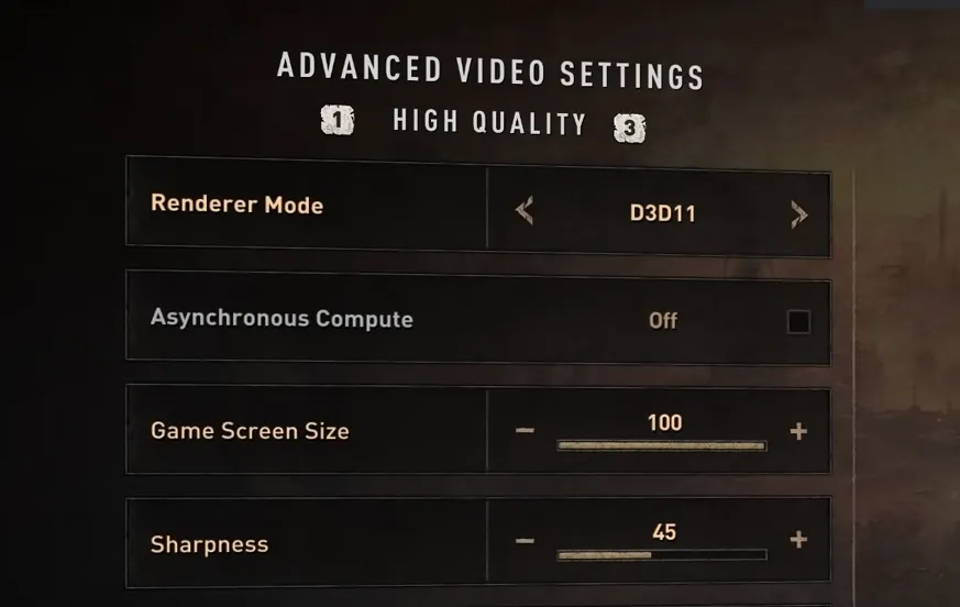 advanced video settings renderer mode dying light 2