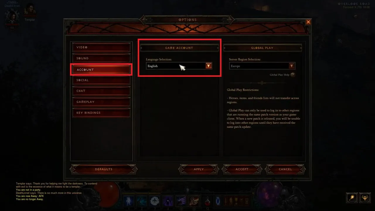 How To Change Language in Diablo 3