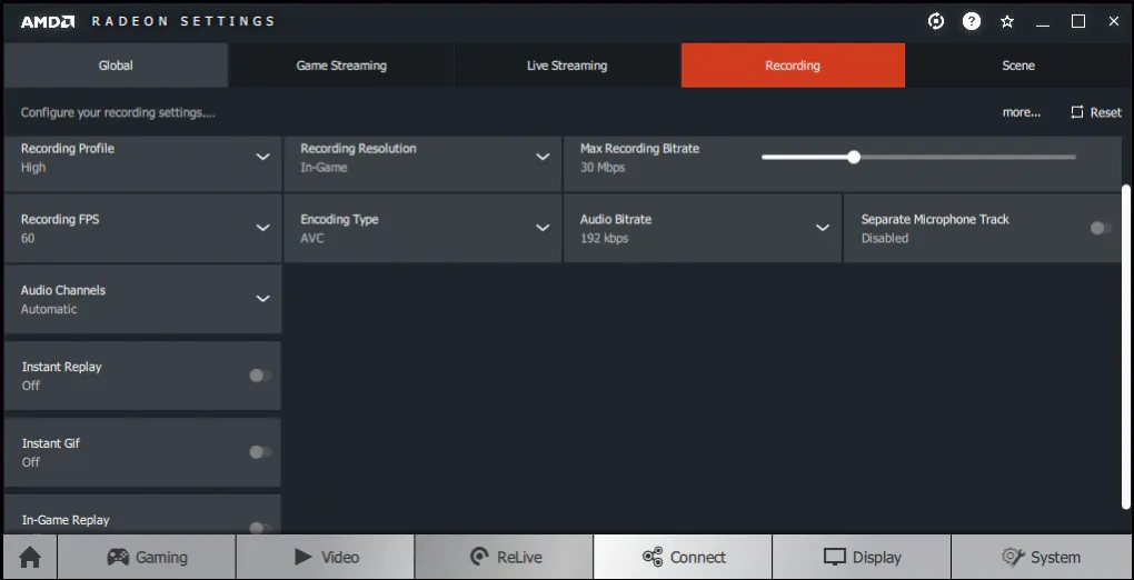 You can even create a few recording profiles for more convenience.