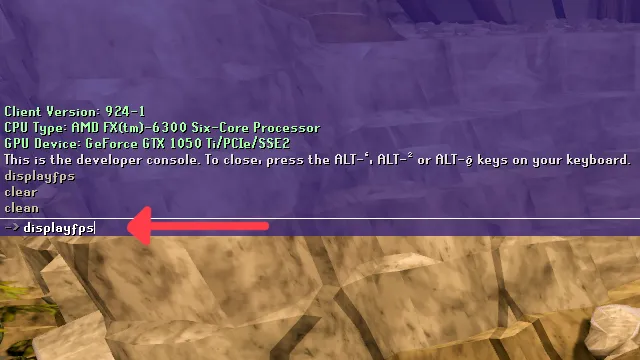 Show your Ping in RuneScape developer console