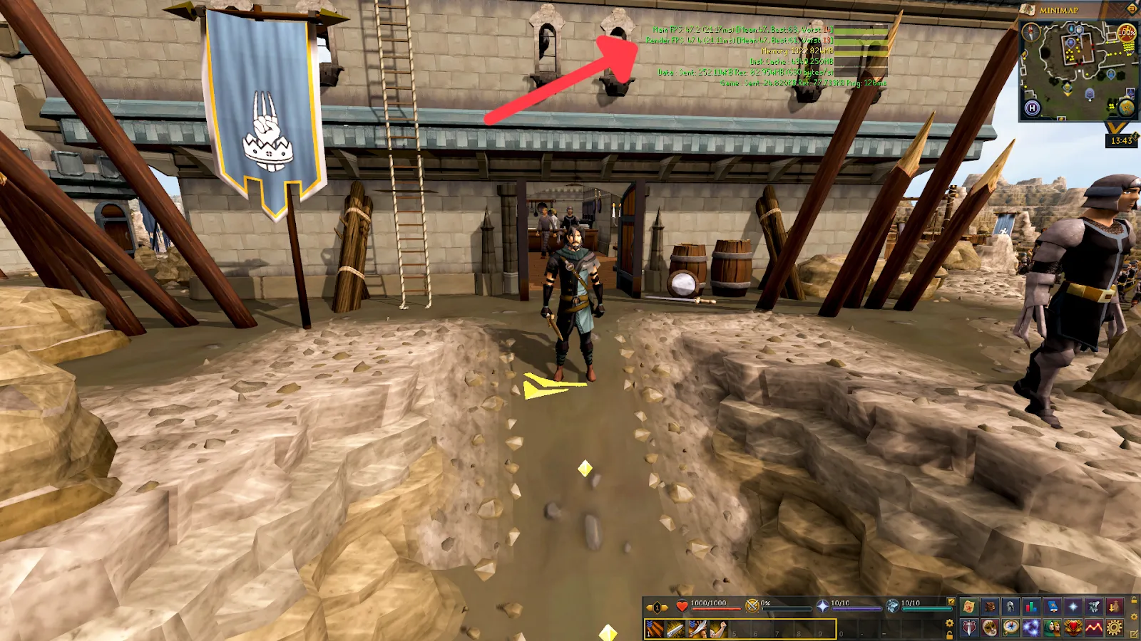 Ingame show FPS in Runescape demonstration image