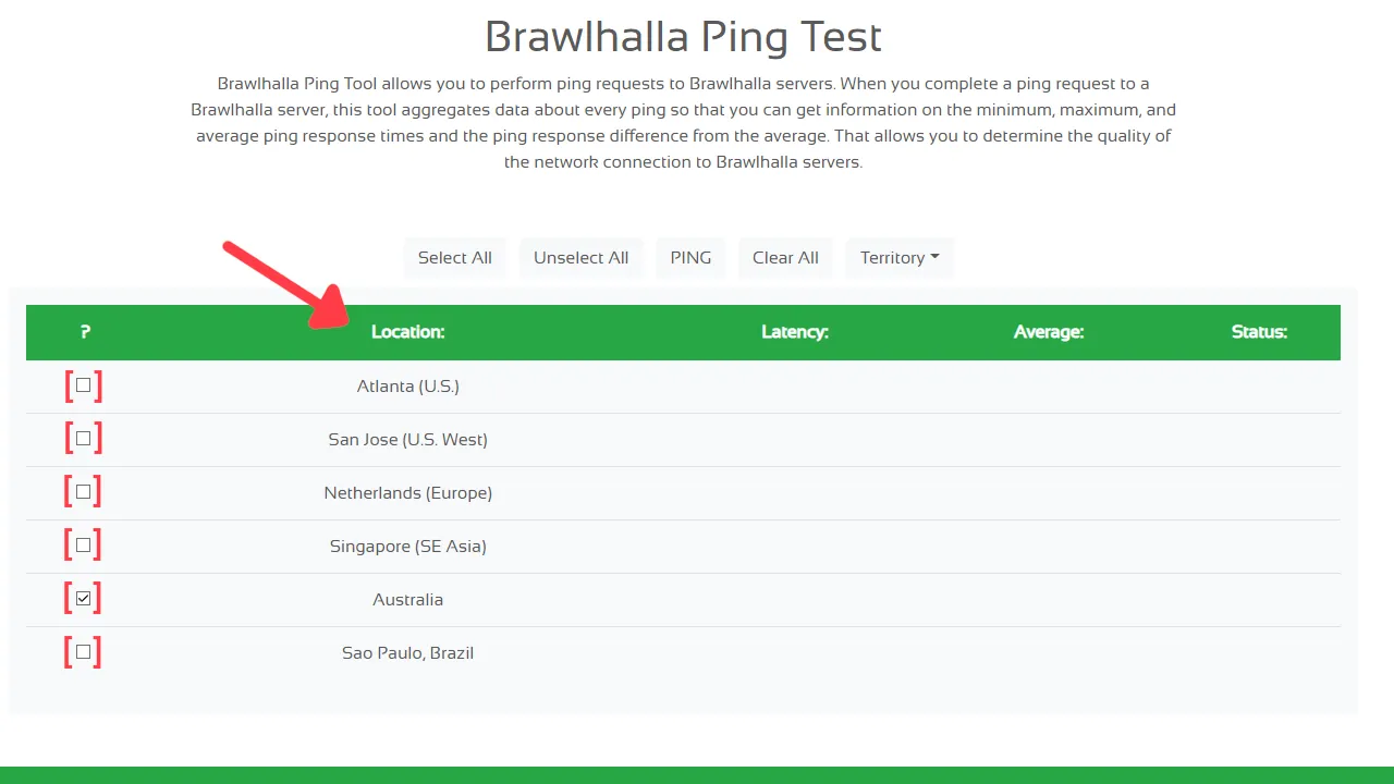 Show Ping in Brawlhalla pingtest region