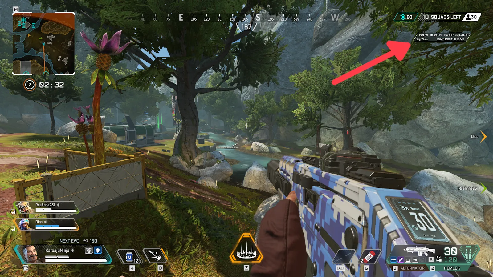 Apex Legends Ping ingame demostration image