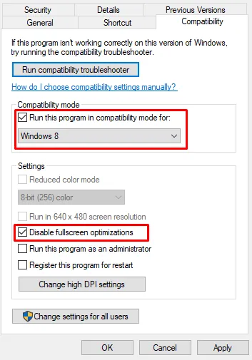 War Thunder Compatibility Mode and Disable Fullscreen explanations