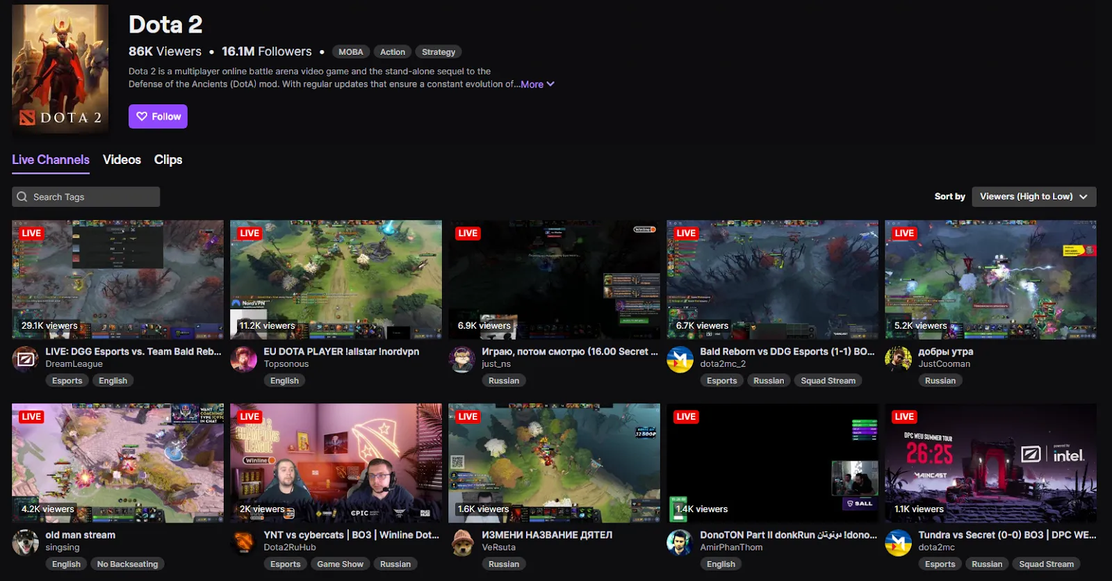 Dota 2 has over 16 million followers on Twitch, but even so, it will be quite difficult to get noticed.