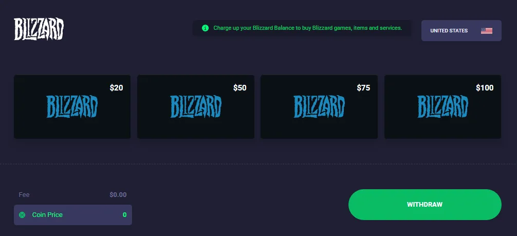 As there are no limts on how many times you can use this method, you can stack up Blizzard gift cards.