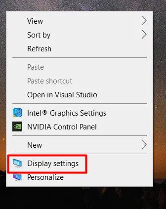 Open your display settings on Windows PC