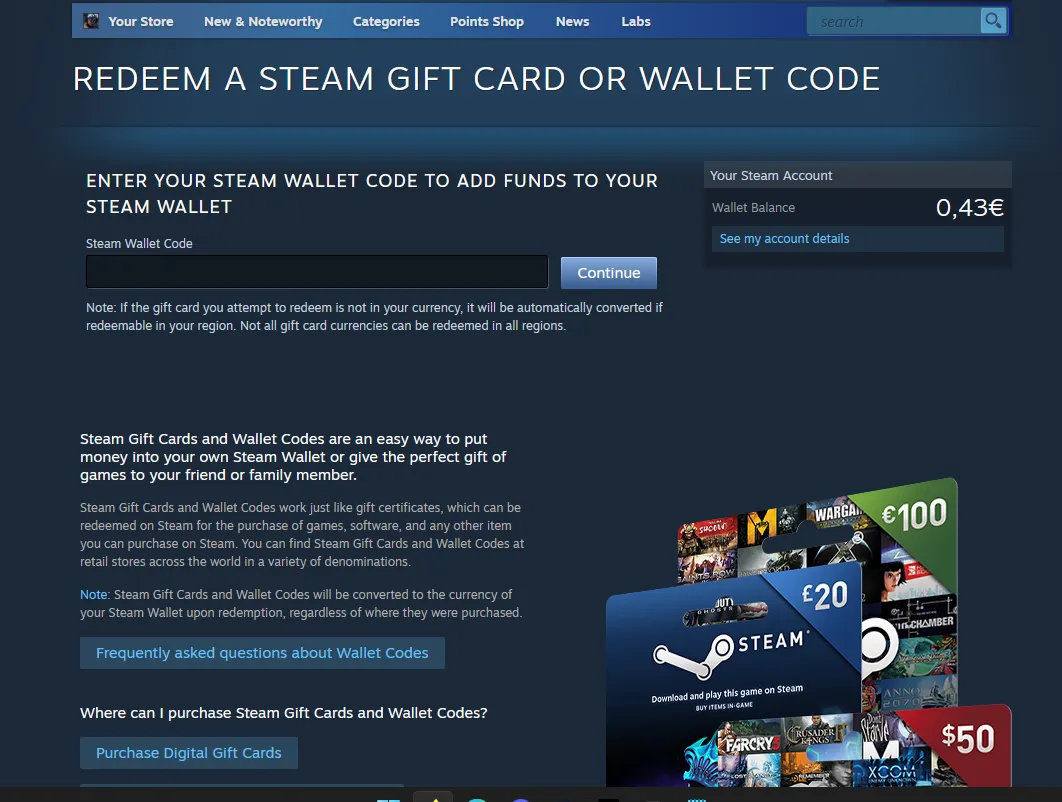 Just paste the Steam gift card code here and click on
