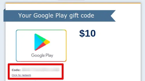 Then all that remains is to redeem the Google Play gift card code.