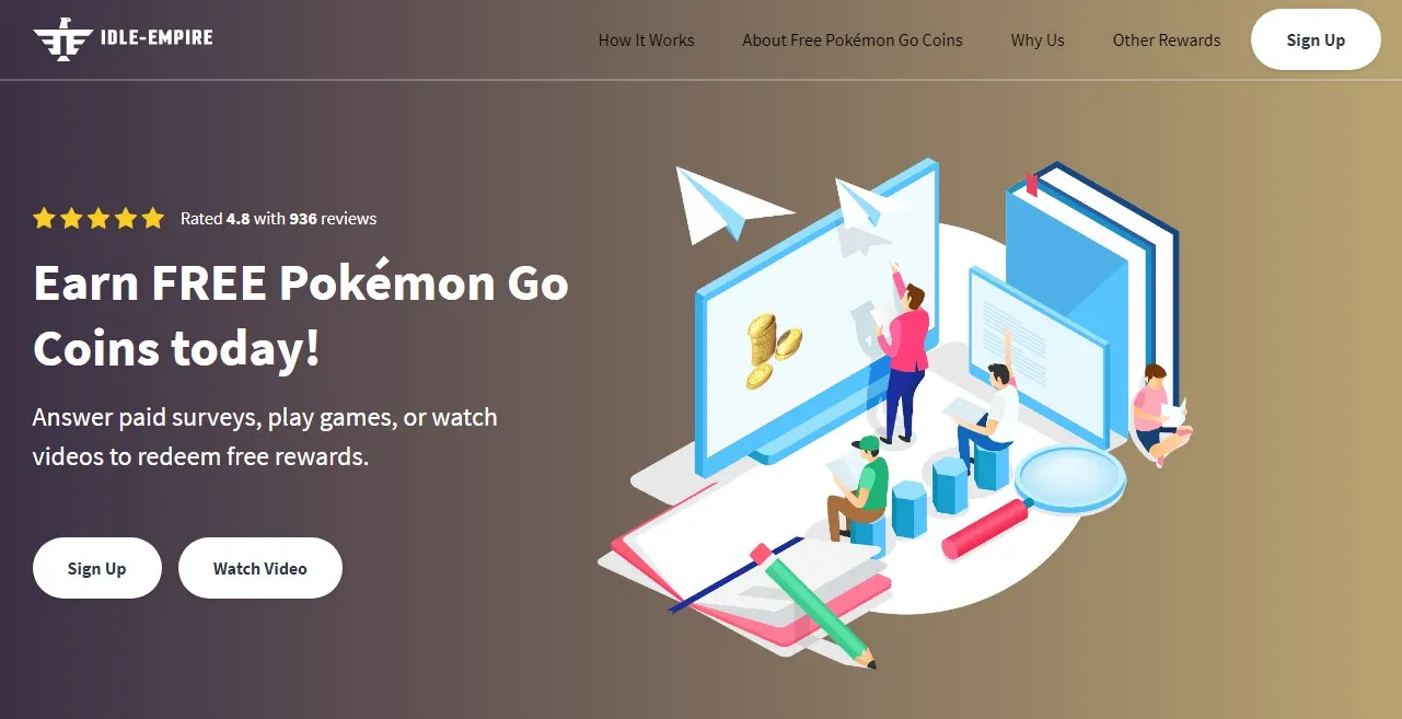 Get Pokemon GO coins by completing surveys, watching videos, and performing other tasks.