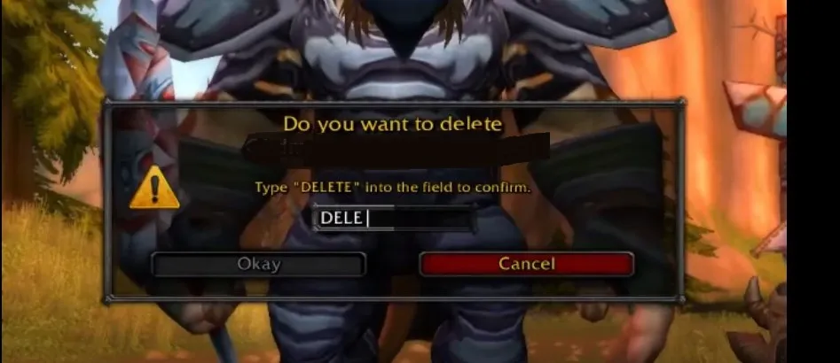 Delete WoW character