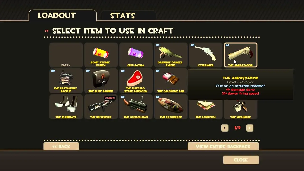 This is where you can craft items in TF2.