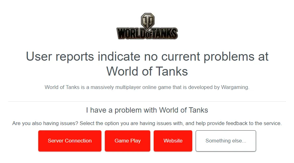 How to check server status for World of Tanks?