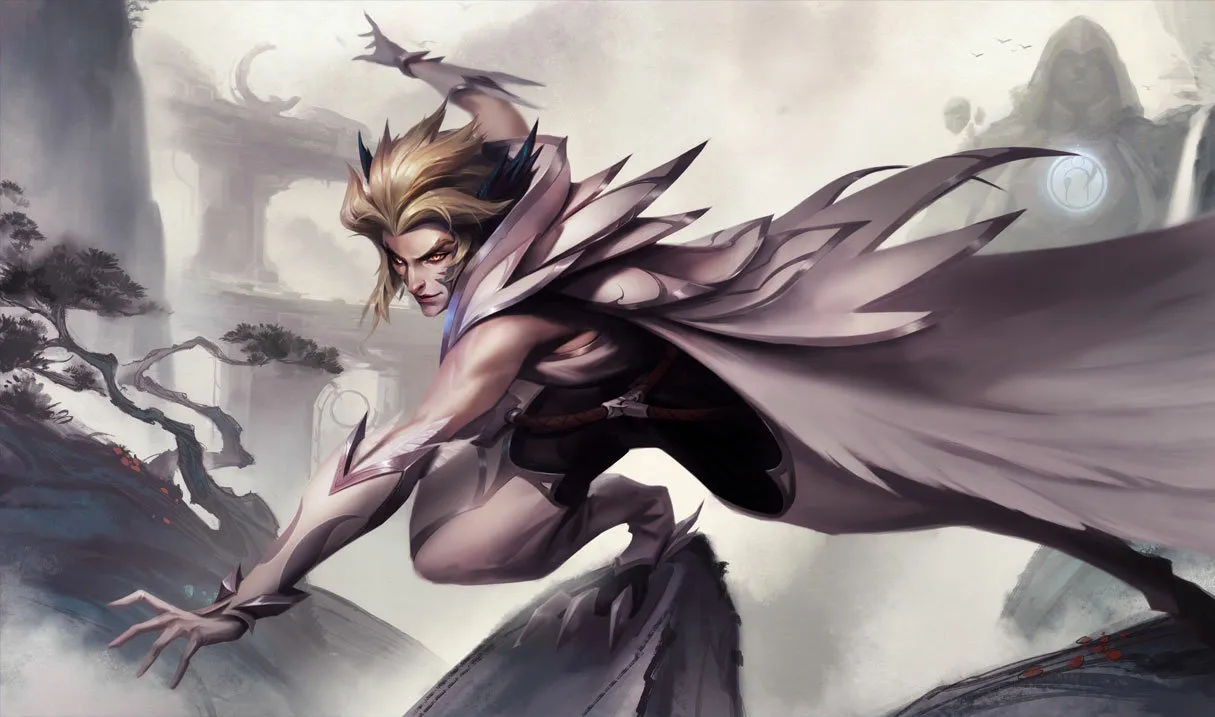 Rakan in a pure black and white skin series featuring the Invictus Gaming logo.