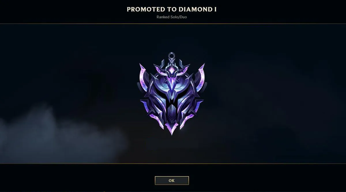 A player being promoted to Diamond Rank