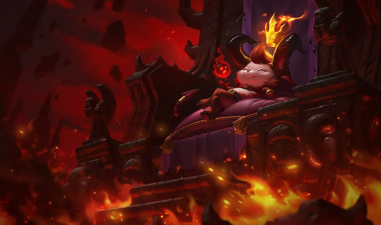 Teemo sitting on the thrones of hell.