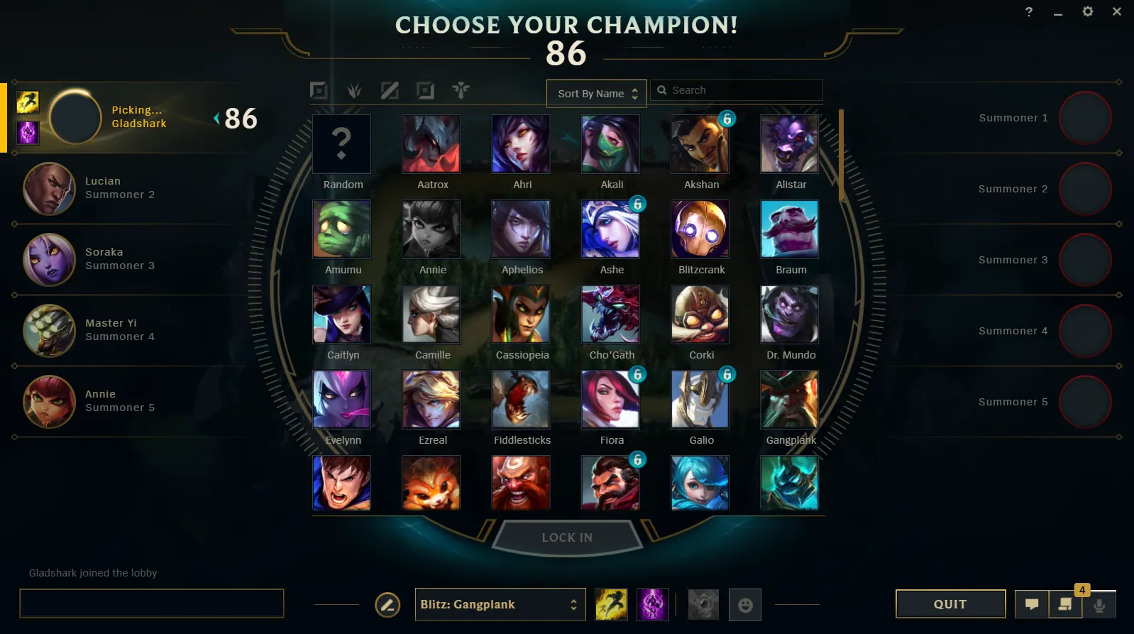 League of Legends Champion Select system