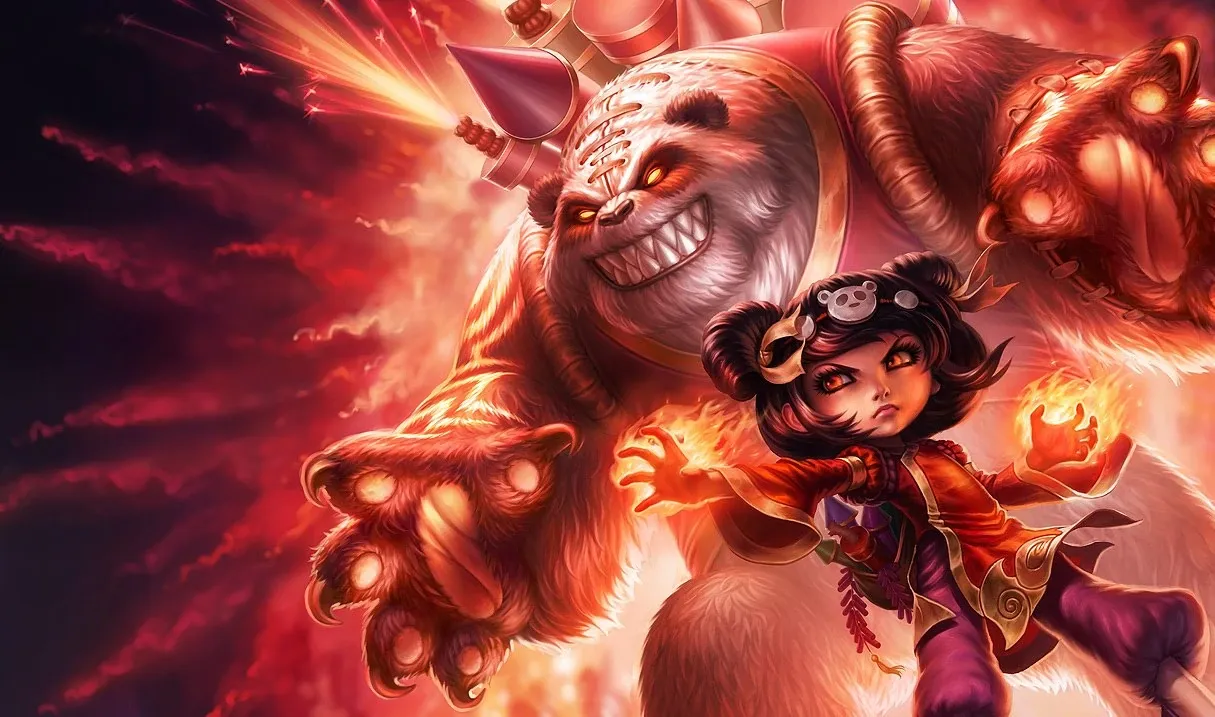 Annie and Tibbers dressed as a panda.
