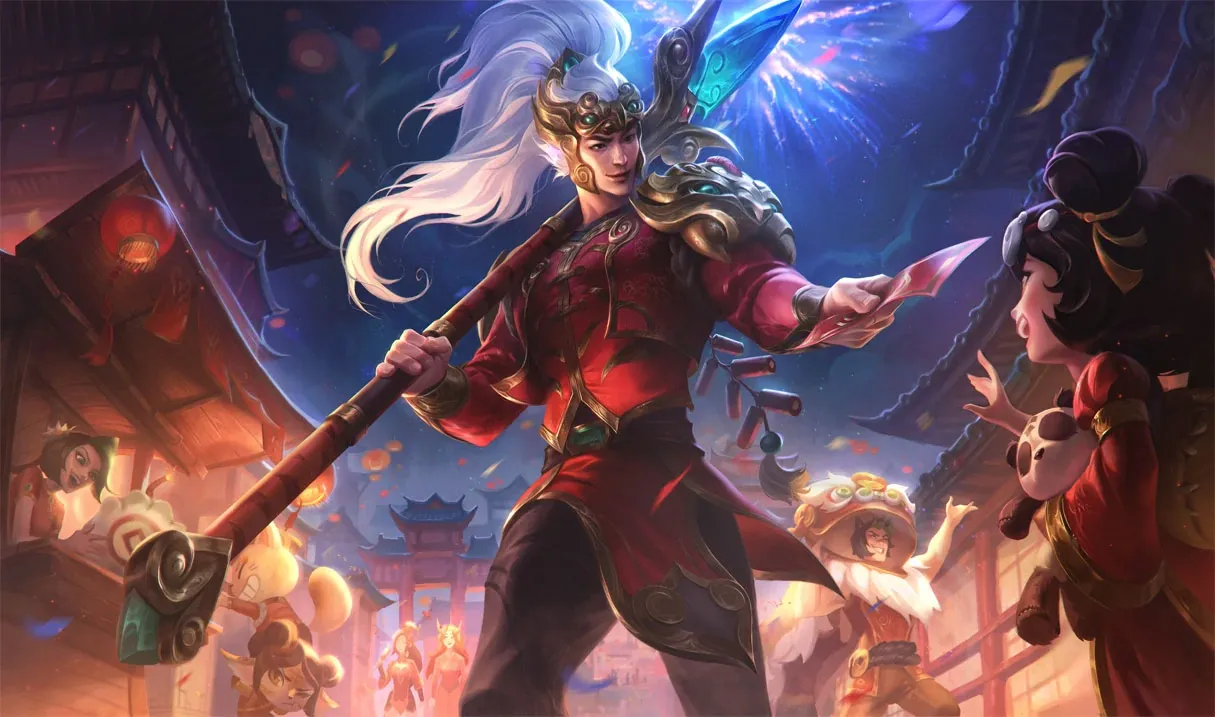 Xin Zhao wearing traditional Chinese clothing.
