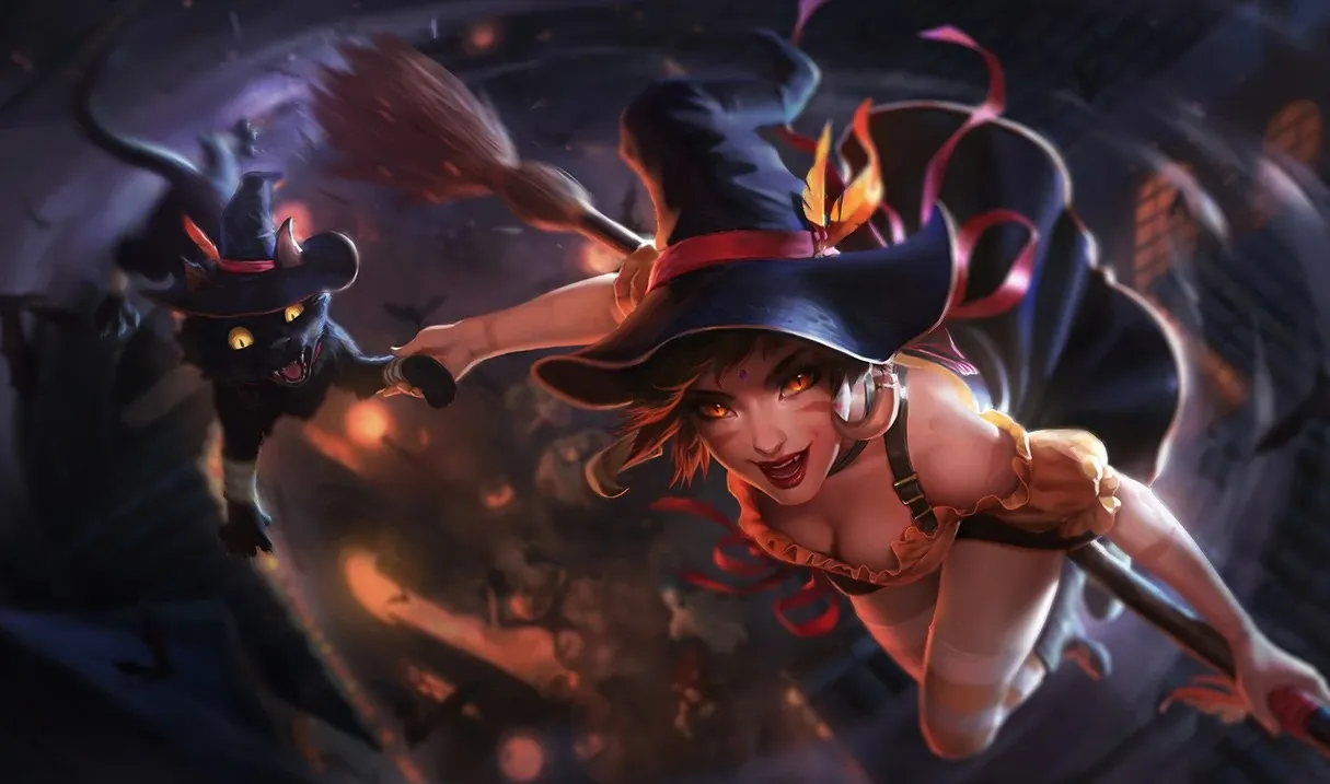 Nidalee dressed as a witch.