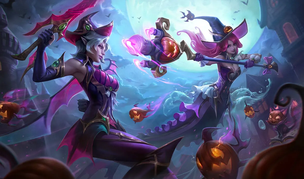 Fiora and Nami dressed as witches.
