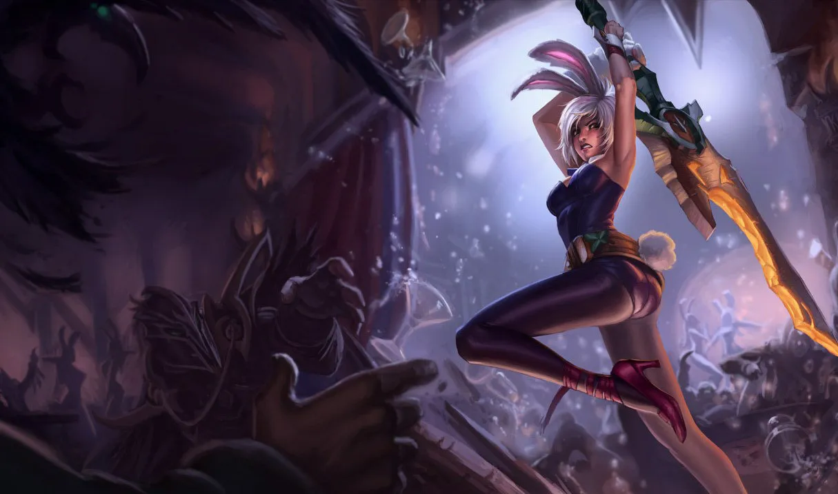 Riven in a sexy bunny costume.