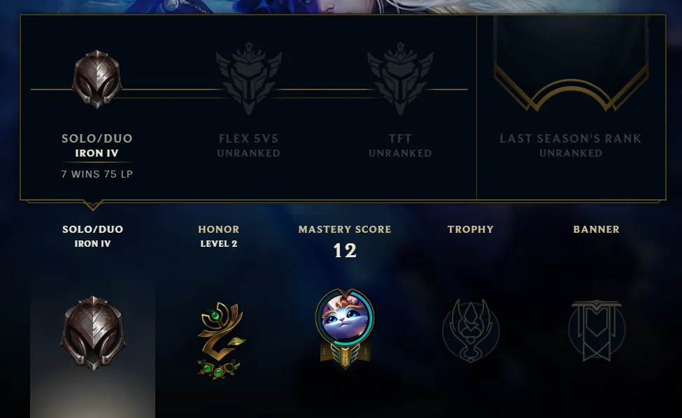 League of Legends - Iron Rank Before Placements Ended