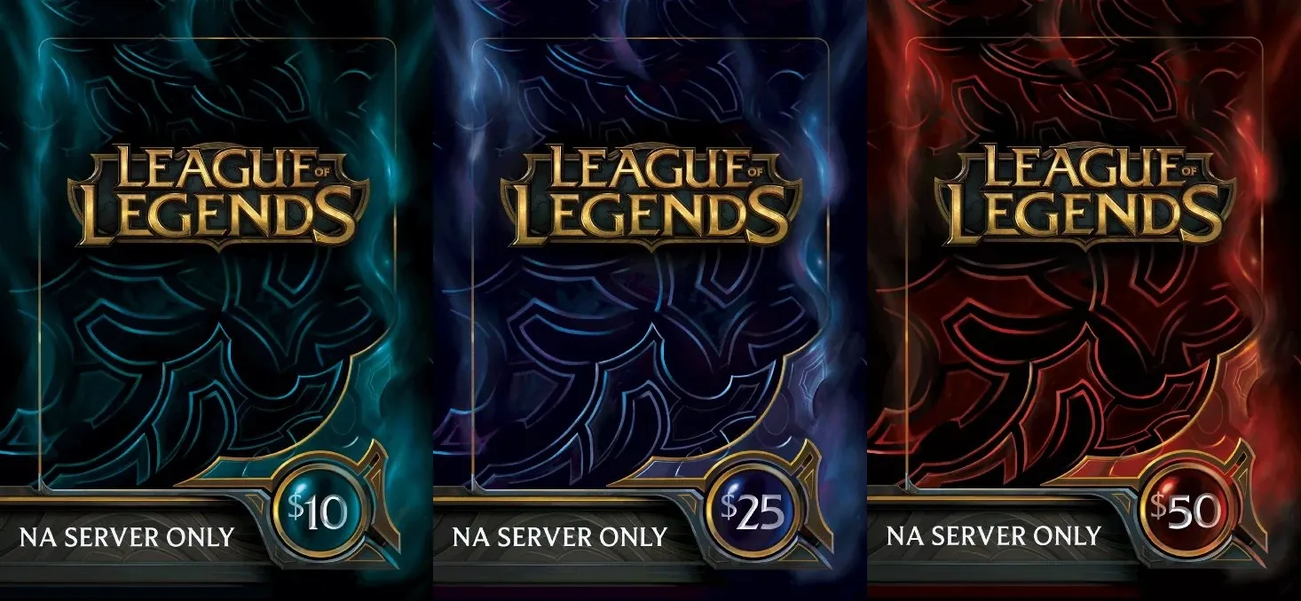 List of Prepaid Cards for the LoL NA Server