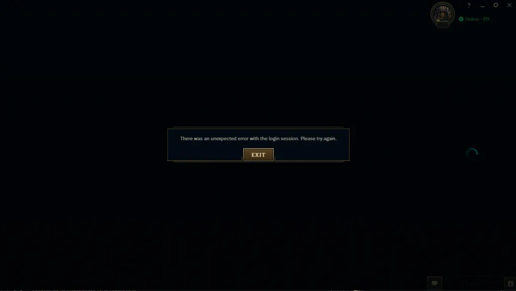 League of Legends - Error Message