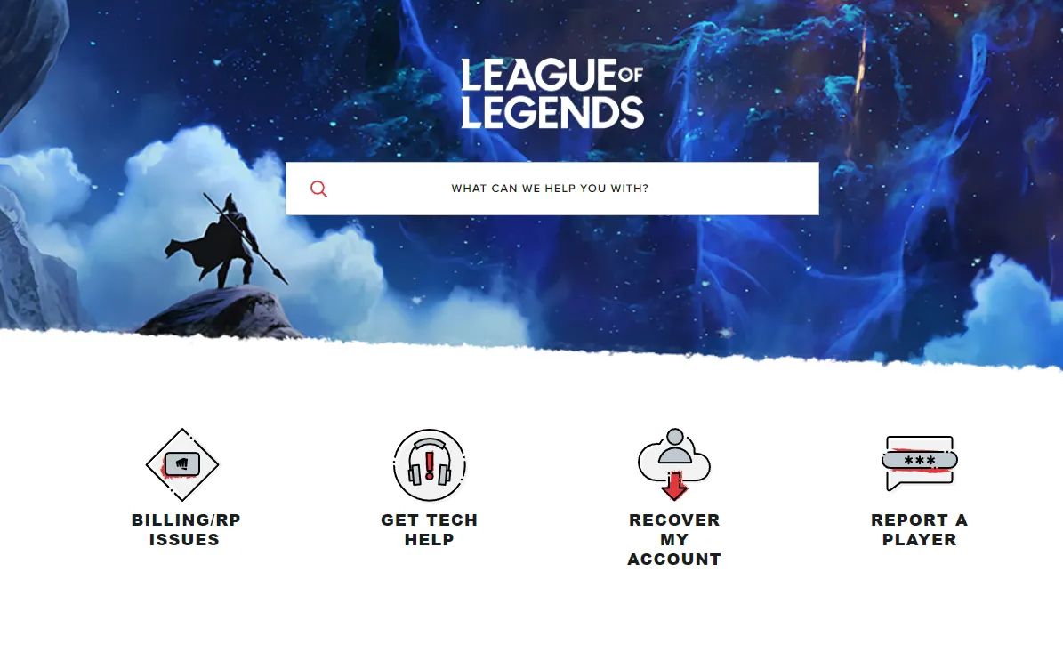 The Riot Games Support Page