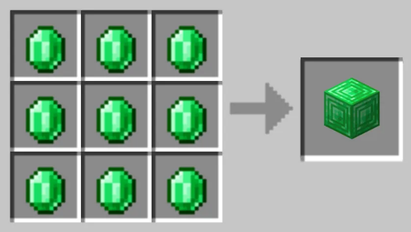 craft block of emerald