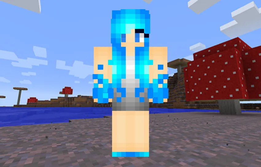 Fire and Ice Girl Minecraft Skin