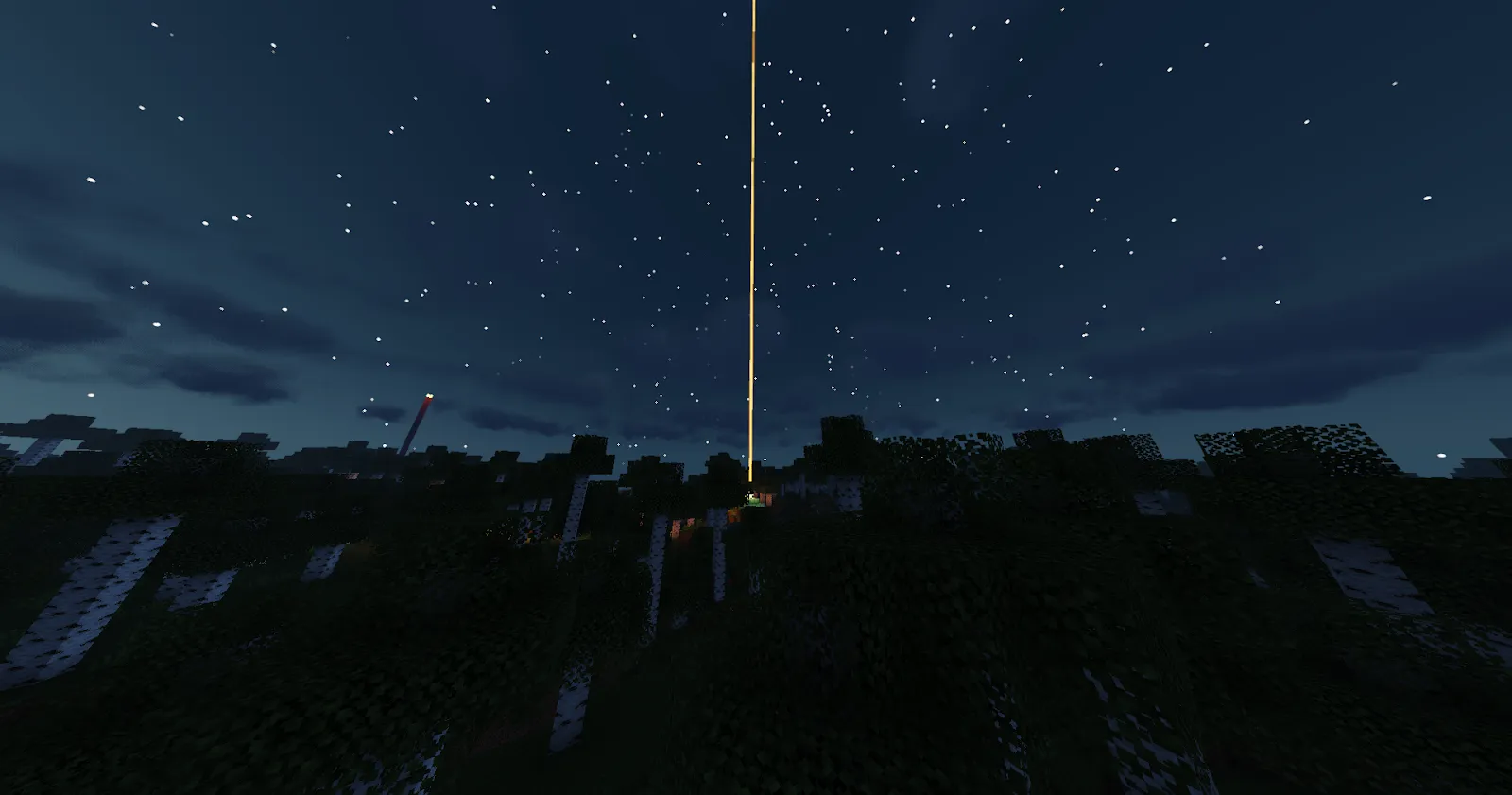 Minecraft Beacon against night sky